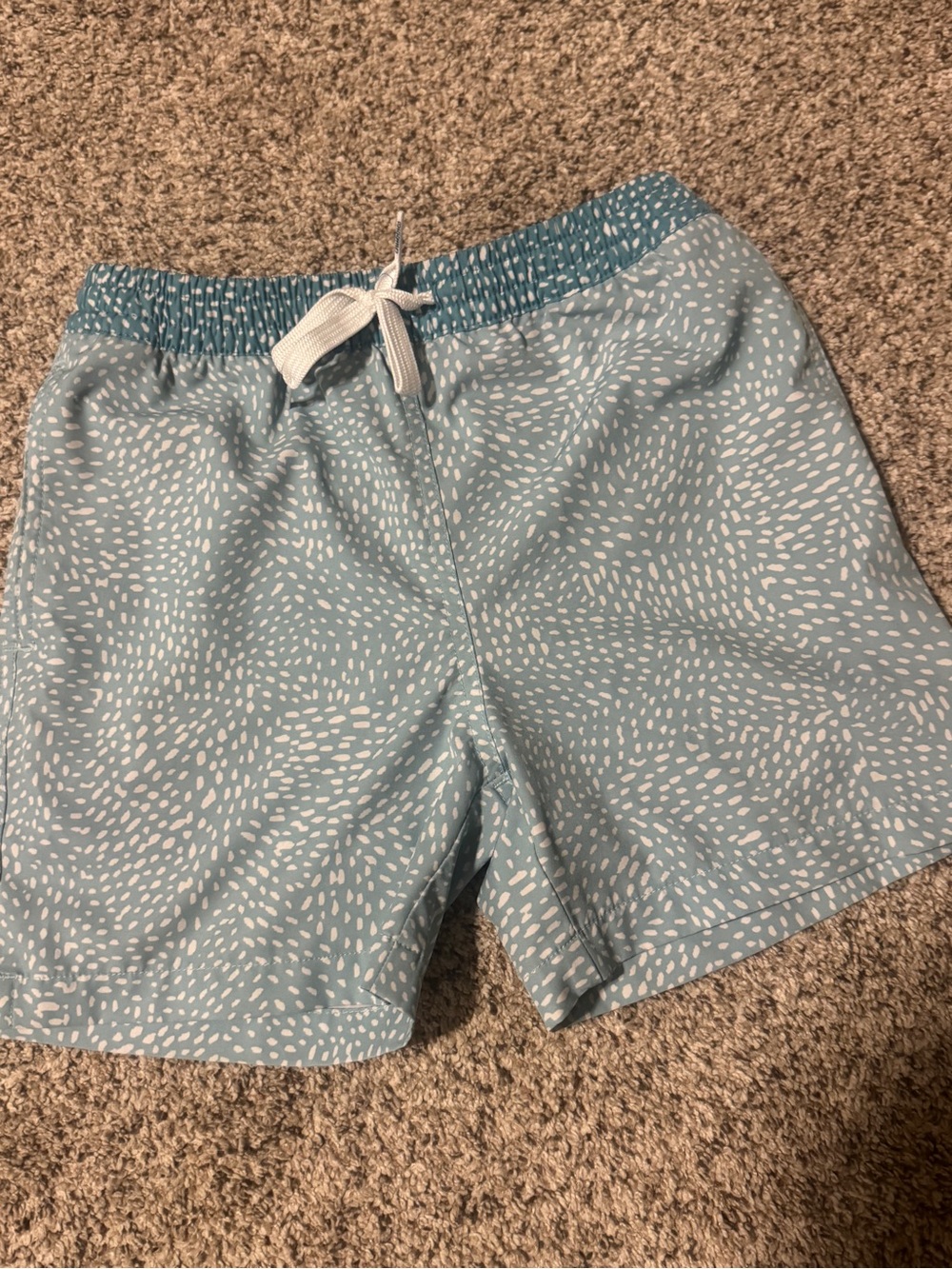 chubbies Light Blue & White Kids Swim Trunks